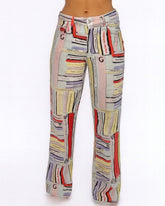 Jean Paul Gaultier archive “Bookshelf” print statement jeans
